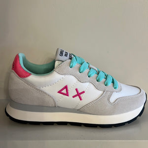 Witte fushia sneaker