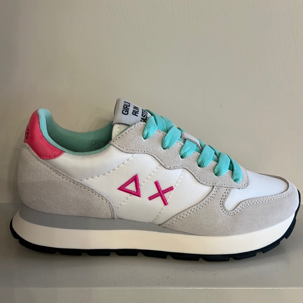 Witte fushia sneaker