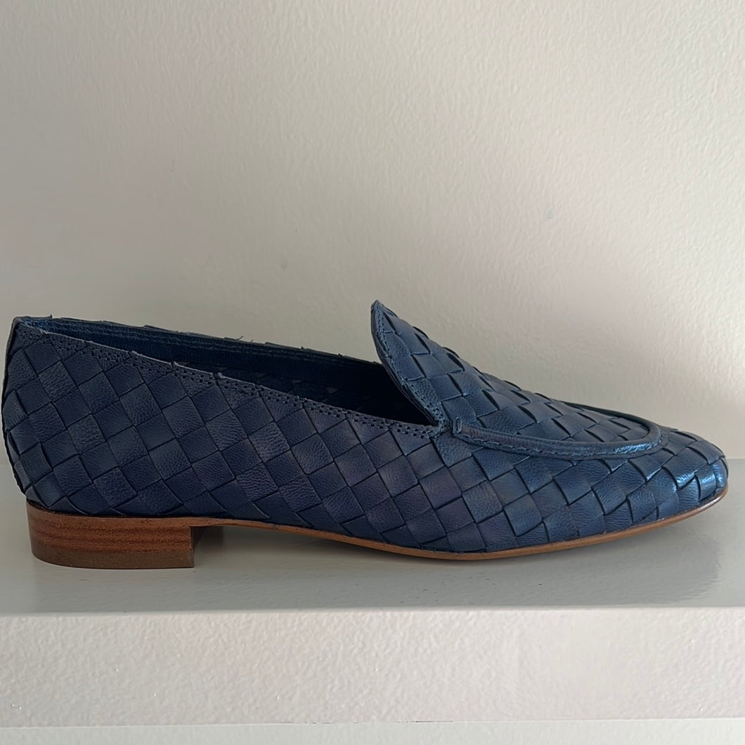 Blauwe traissé loafer