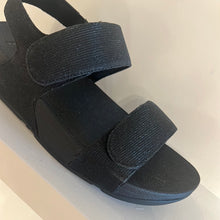 Afbeelding in Gallery-weergave laden, Zwarte fitflop met velcro
