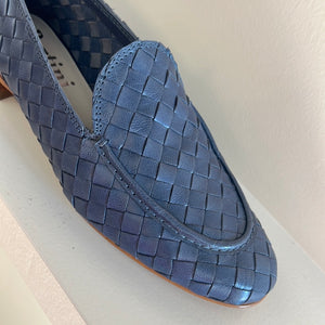 Blauwe traissé loafer