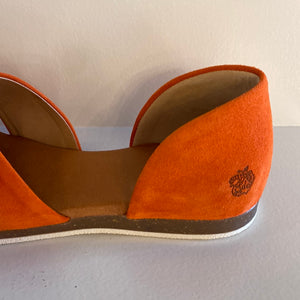 Platte oranje dain sandaal