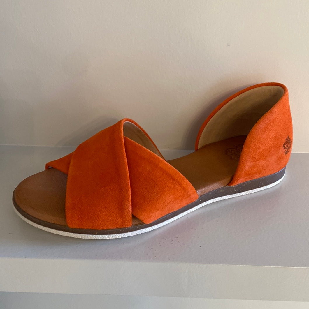 Platte oranje dain sandaal