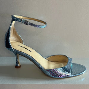 Lichtblauw metallic sandaal