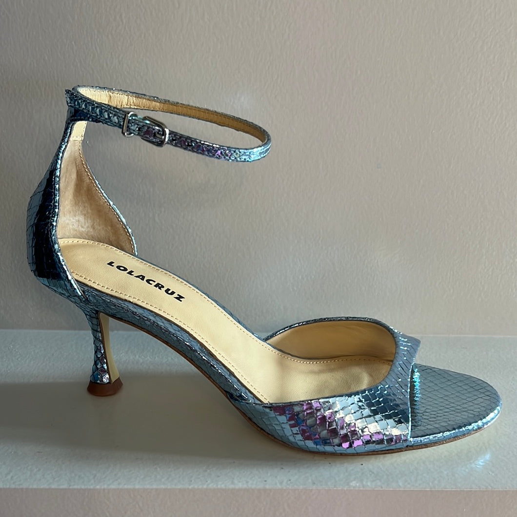 Lichtblauw metallic sandaal