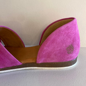 Platte fushia dain sandaal